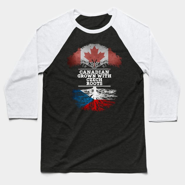 Canadian Grown With Czech Roots - Gift for Czech With Roots From Czech Republic Baseball T-Shirt by Country Flags